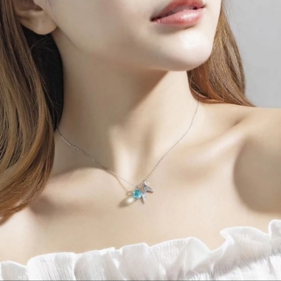 Sterling Silver S925 Mermaid Tail Necklace - Picture 12 of 13